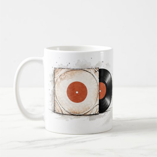 mug vinyle , café, thé, cadeau (Gauche)