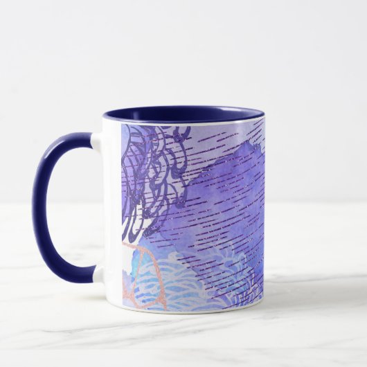 Mug violet à motif floral (Gauche)