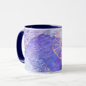 Mug violet à motif floral (Devant gauche)