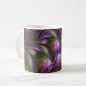 Mug Violet Abstrait violet violet kaki fractal (Devant gauche)
