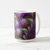 Mug Violet Abstrait violet violet kaki fractal (Devant droit)