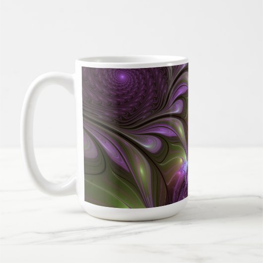 Mug Violet Abstrait violet violet kaki fractal (Gauche)