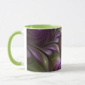 Mug Violet Abstrait violet violet kaki fractal (Gauche)