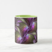 Mug Violet Abstrait violet violet kaki fractal (Centre)