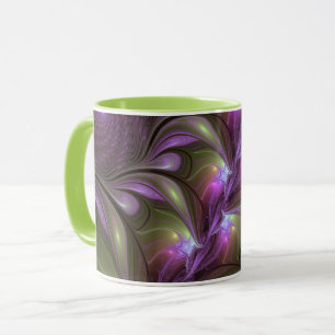 Mug Violet Abstrait violet violet kaki fractal