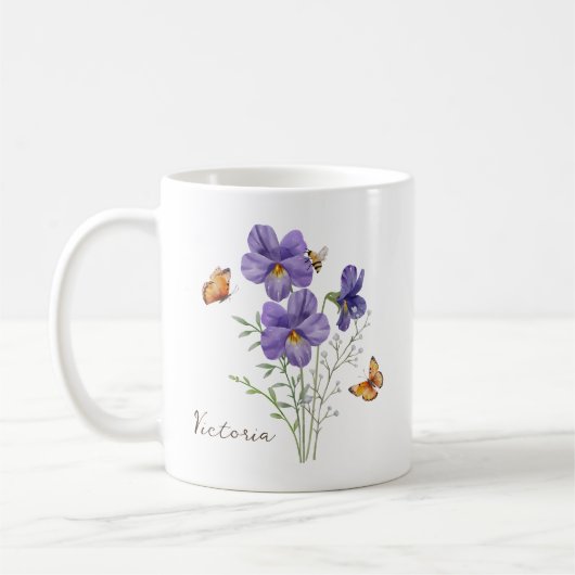 Mug Violet Birth Month Flower (Gauche)