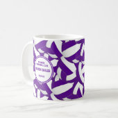 Mug violet blanc équipe de volley couleurs entraîneur  (Devant gauche)