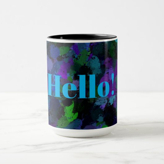 Mug Violet, bleu et noir Abstrait (Centre)