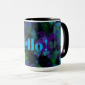 Mug Violet, bleu et noir Abstrait (Devant droit)