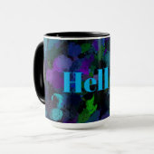Mug Violet, bleu et noir Abstrait (Devant gauche)