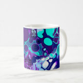 Mug Violet, Bleu et Turquoise Abstrait Fluid Art (Devant droit)
