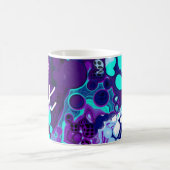 Mug Violet, Bleu et Turquoise Abstrait Fluid Art (Centre)