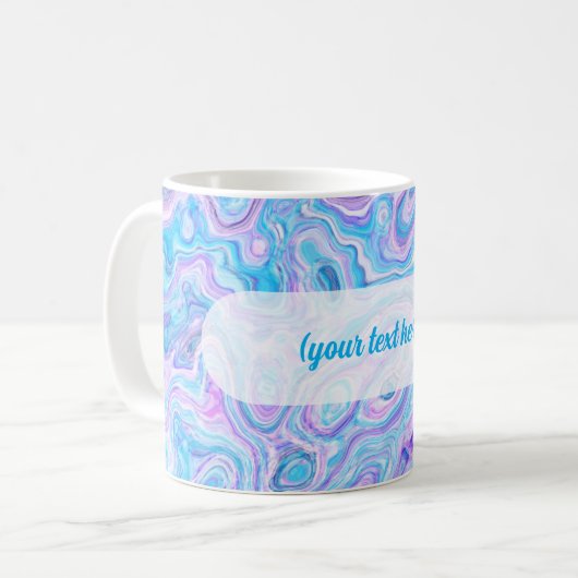 Mug Violet Blue Marble Texture Abstract Liquid Paint (Devant gauche)