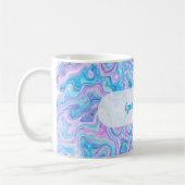 Mug Violet Blue Marble Texture Abstract Liquid Paint (Gauche)