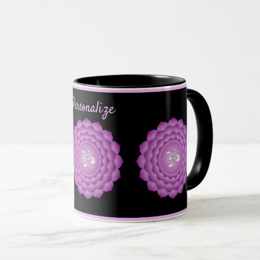 Mug Violet Chakra Zen Yoga Namaste Personnaliser (Devant droit)