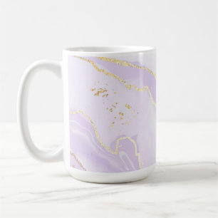 Mug Violet Doux Éclaboussure d'Or Aquarelle Élégant