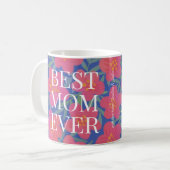 Mug Violet et rose Fleur meilleure maman jamais (Devant gauche)