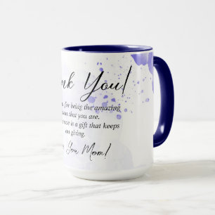 Mug Violet Floral Merci Maman Idée cadeau