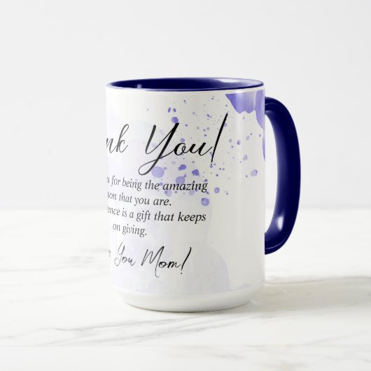 Mug Violet Floral Merci Maman Idée cadeau (Devant droit)