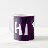 Mug Violet foncé avec des rayures de couleurs profonde (Devant gauche)