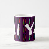 Mug Violet foncé avec des rayures de couleurs profonde (Centre)