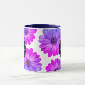 Mug Violet Fuchsia Daisy Ajouter votre nom et initial (Centre)