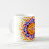 Mug Violet jaune mandala (Devant gauche)