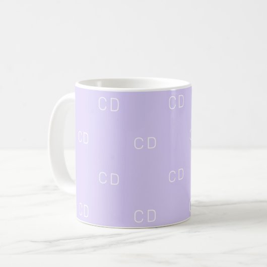 Mug Violet lavande monogramme initiales motif (Devant gauche)