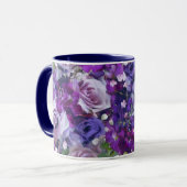 Mug Violet Lilac Rose Fleurs Motif de jardin (Devant gauche)