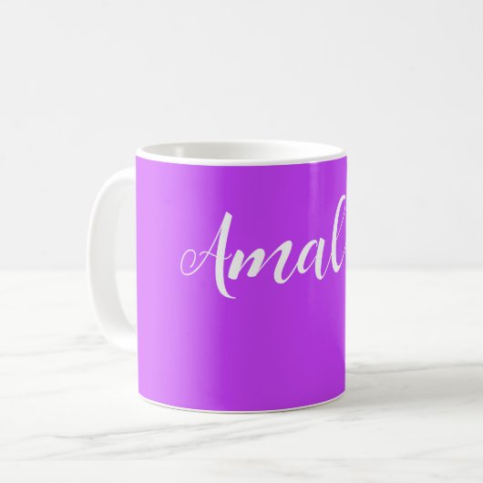 Mug violet néon fluorescent solide brillant (Devant gauche)