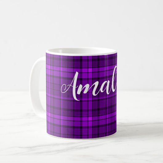 Mug violet néon fluorescent vif uni (Devant gauche)