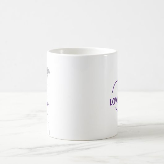 Mug violet personnalisé avec fleurs grises pour ma (Centre)