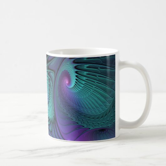 Mug Violet rencontre Turquoise moderne art fractal abs (Droite)