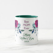 Mug Violet Rose Bouquet Meilleure Maman Fête des Mères (Centre)