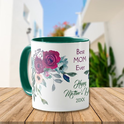 Mug Violet Rose Bouquet Meilleure Maman Fête des Mères