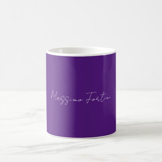 Mug Violet Royal Élégant Minimaliste Calligraphie (Centre)