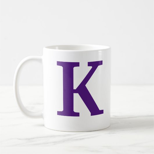 Mug Violet royal Lettre initiale/monogramme de café Mu (Gauche)