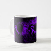 Mug Violet Ruban Grunge Heart, lymphome de Hodgkin (Devant gauche)