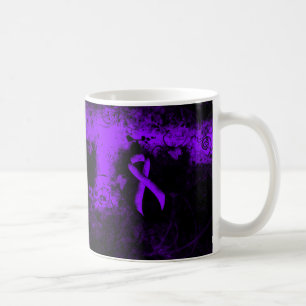 Mug Violet Ruban Grunge Heart, lymphome de Hodgkin