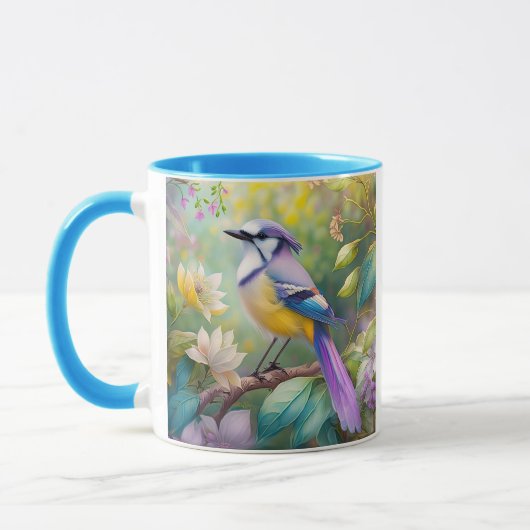 Mug Violet Tufted Jay Imaginaire Bird (Gauche)