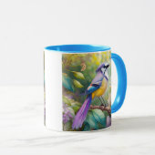Mug Violet Tufted Jay Imaginaire Bird (Devant droit)
