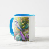 Mug Violet Tufted Jay Imaginaire Bird (Devant gauche)