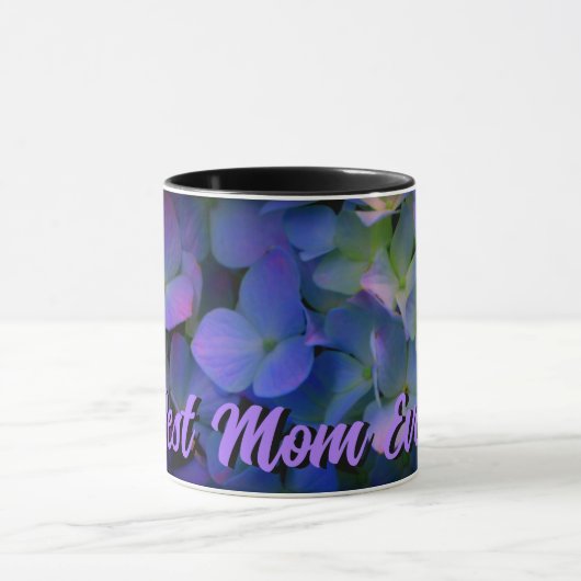 Mug Violet violet rose bleu hydrangée maman fleur (Centre)