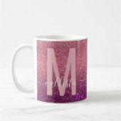 Mug Violet violet rose triple Parties scintillant Ombr (Gauche)