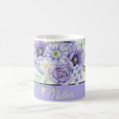 Mug Violet watercolor floral customizable (Centre)