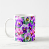 Mug Violets colorés Pansy Flower Motif (Gauche)
