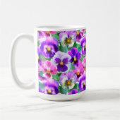 Mug Violets colorés Pansy Flower Motif (Gauche)
