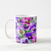 Mug Violets colorés Pansy Flower Motif (Gauche)