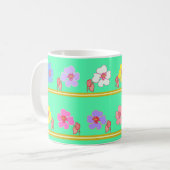 Mug violets left&right mint green (Devant gauche)