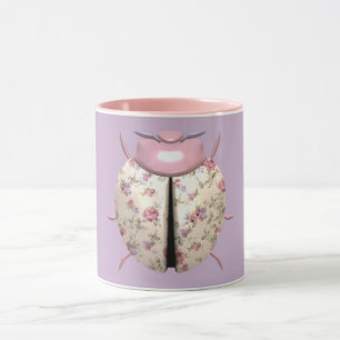Mug Violette de Ladybug et Rose mignon floral